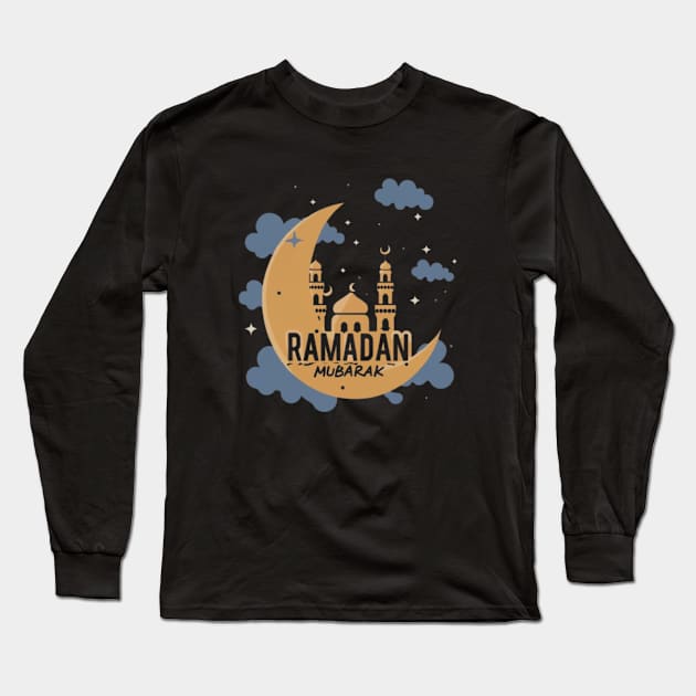 Ramadan Mubarak Long Sleeve T-Shirt by Qasim